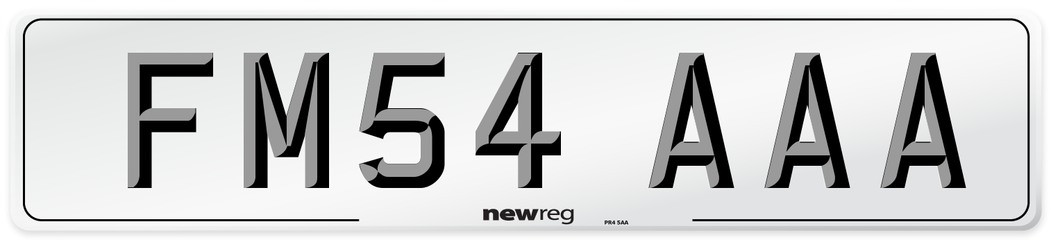 FM54 AAA Number Plate from New Reg